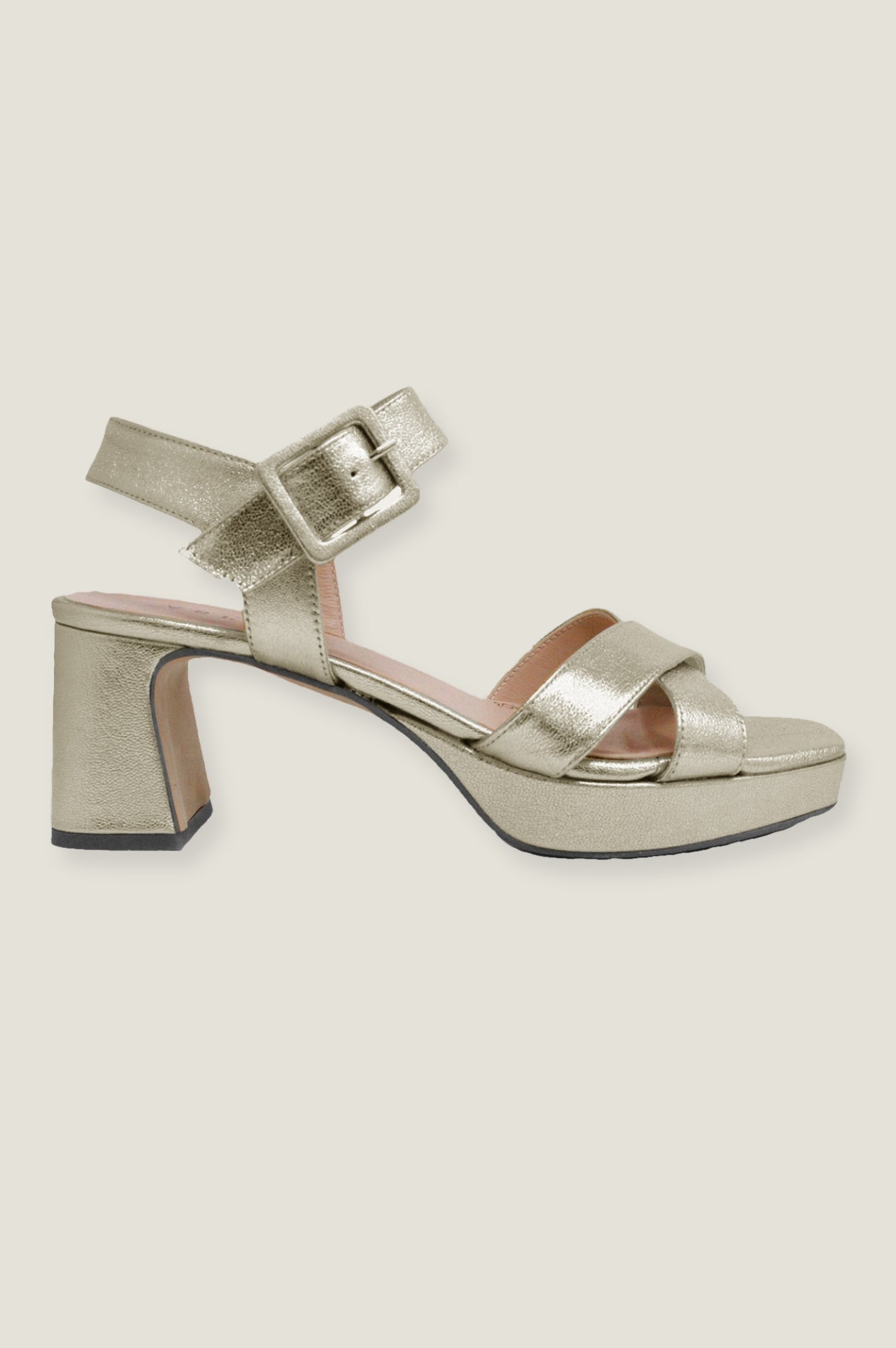 Elegant Metallic Champagne Platform Heels for Women - Perfect for Parties, Weddings & Evening Events