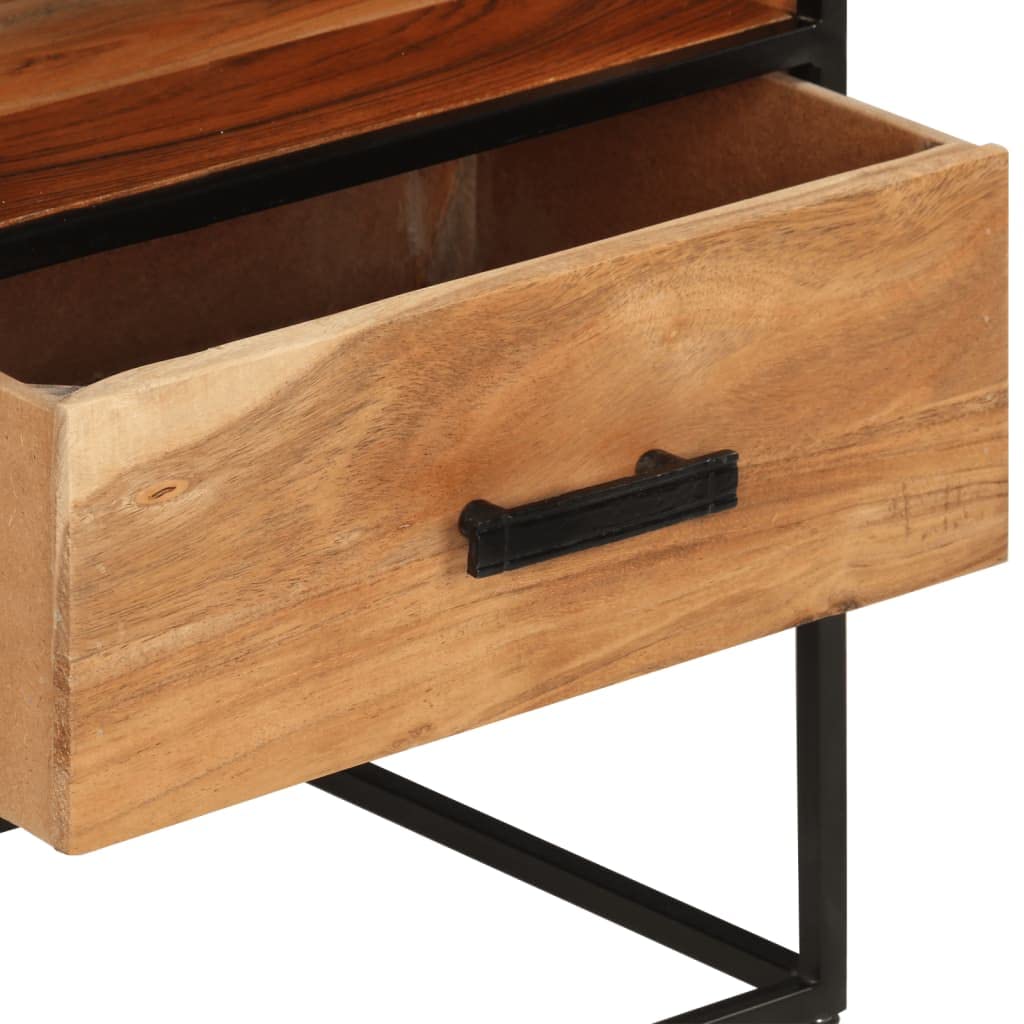 Modern Acacia Wood Nightstand - 15.7