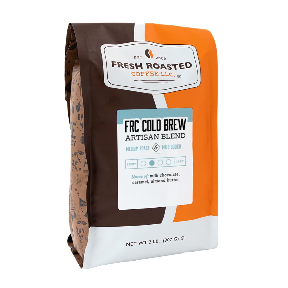 Fresh Roasted Medium Roast Coffee Beans - 2 lb Coarse Grind for Cold Brew - Kosher Certified - Perfect for Iced Coffee & Home Brewing