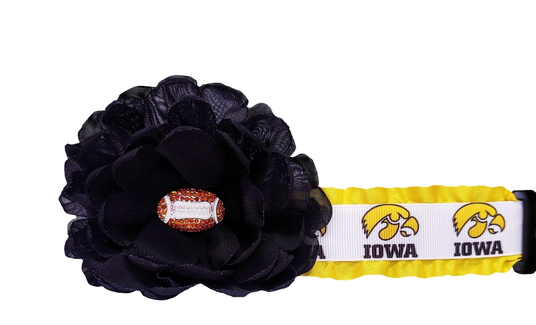 Hawkeyes Dog Collar - Adjustable Nylon Pet Collar with Reflective Strip, Durable & Comfortable for Small Medium Large Dogs - Perfect for Walking, Training & Outdoor Adventures