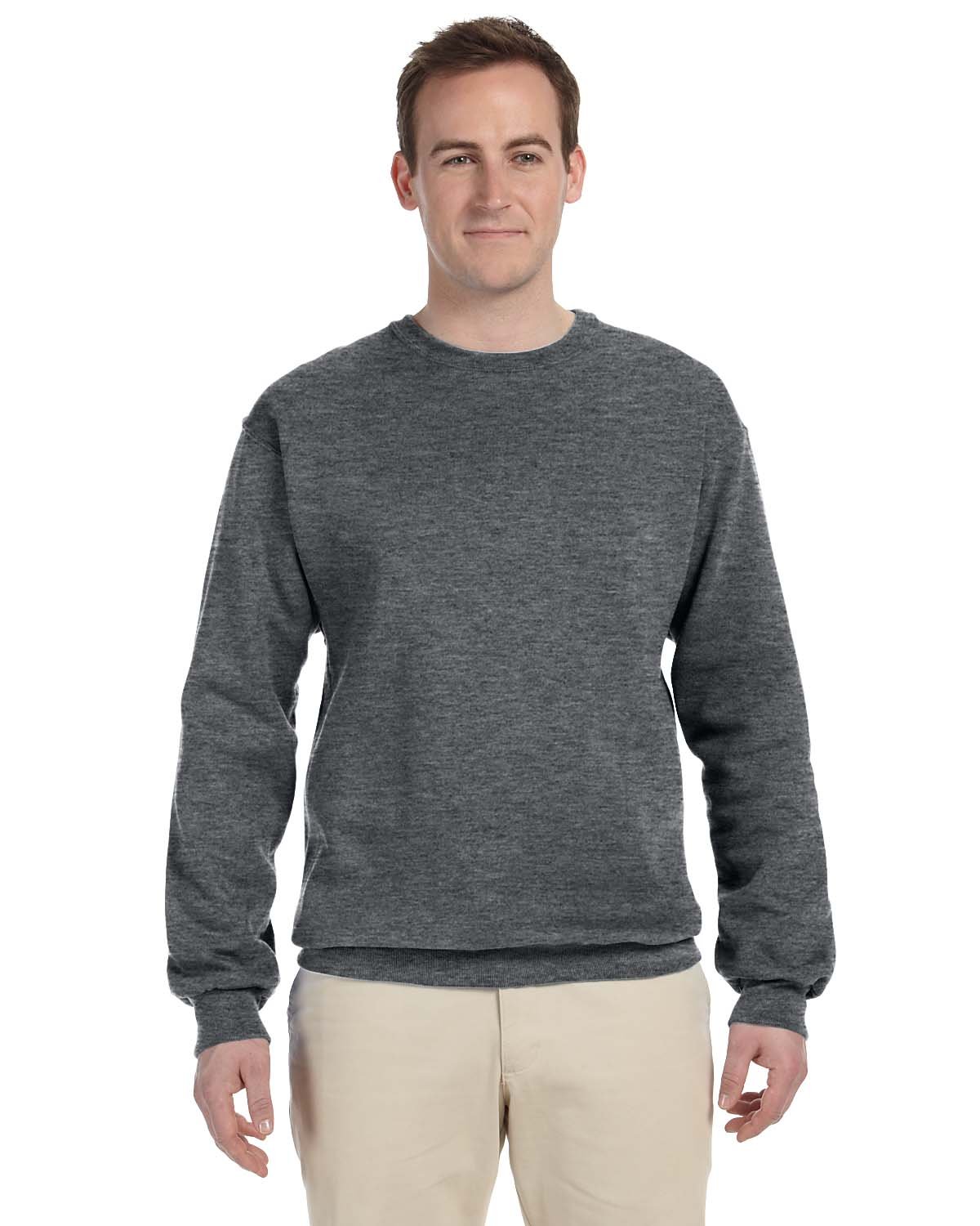 Fruit of the Loom Men's 1X1 Rib Cuffs Sweatshirt - Comfortable Cotton Pullover for Casual Wear, Gym & Lounge | Warm Fleece Lined Hoodie for Fall & Winter