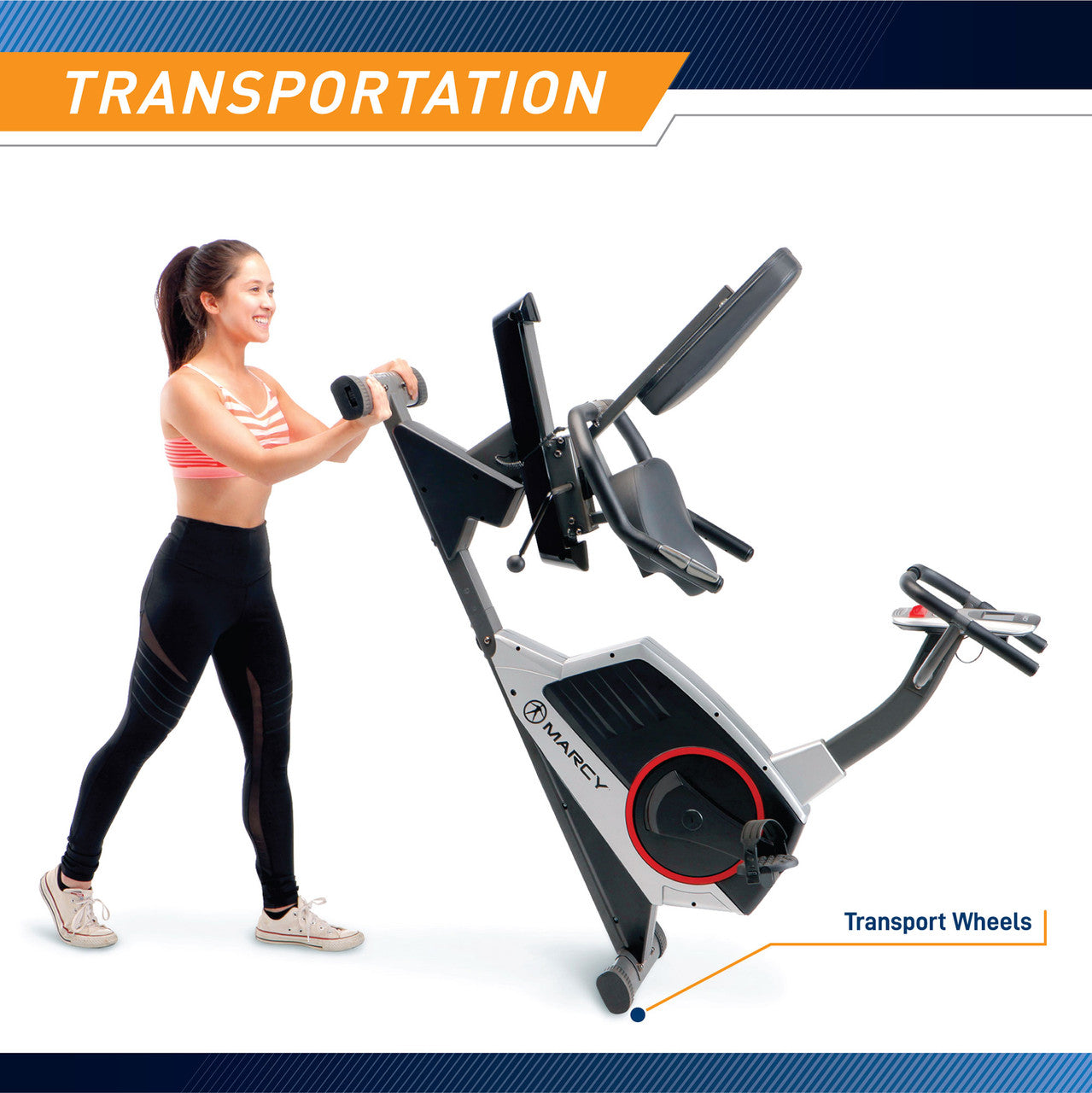 Marcy ME 706 Magnetic Recumbent Exercise Bike for Home Gym - Low Impact Cardio Workout for Seniors & Rehab | Perfect for Small Spaces & Physical Therapy
