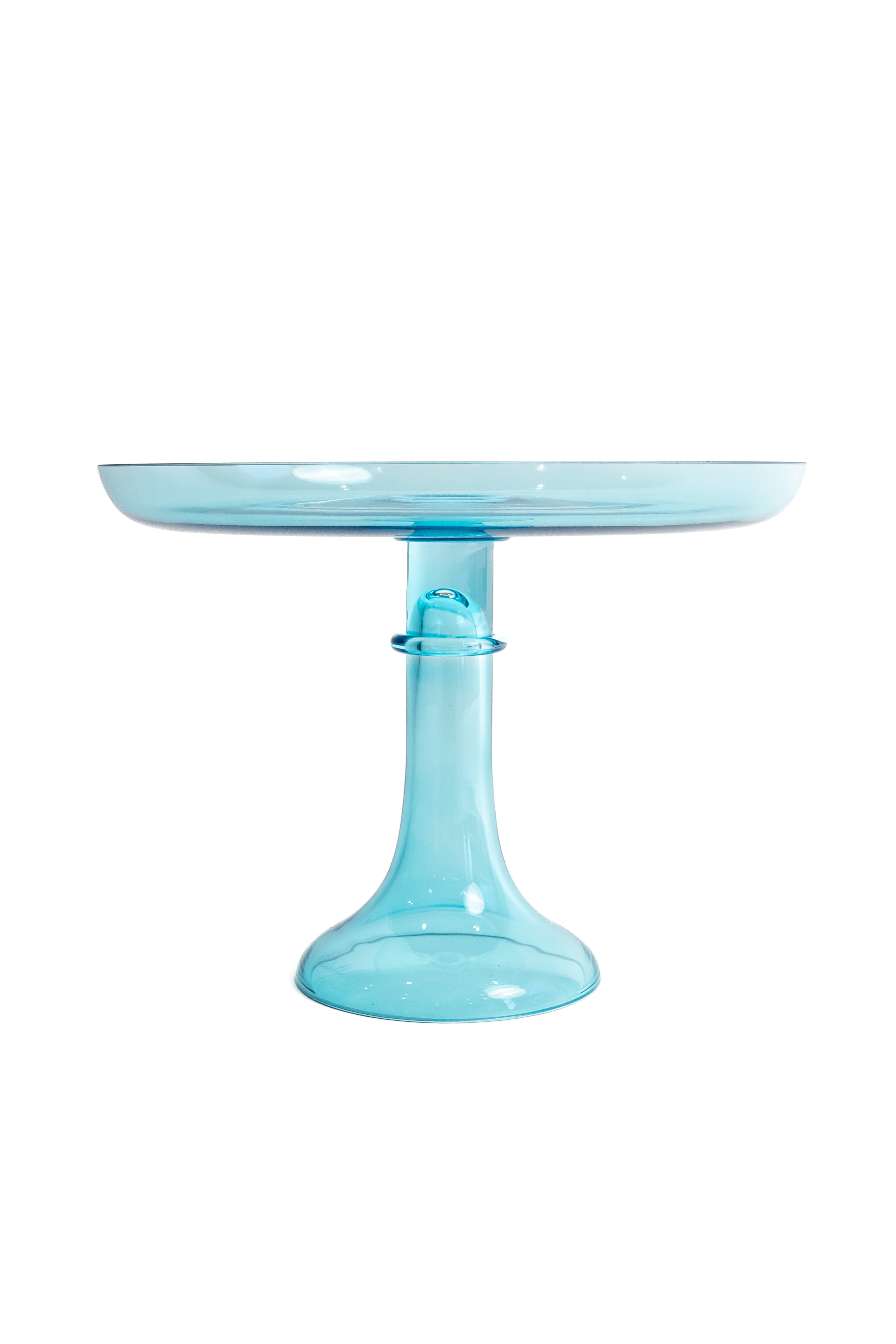 Estelle 12-Inch Glass Cake Stand - Ocean Blue Color, Elegant Dessert Display for Weddings, Birthdays & Parties, Sturdy & Stylish Serving Platter for Cakes, Cupcakes & Pastries
