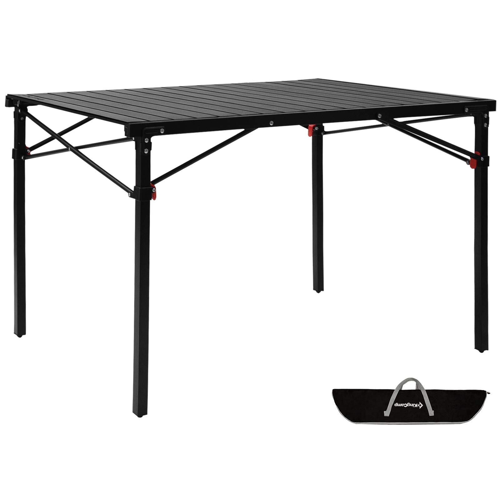 KingCamp Lightweight Aluminum Folding Camping Table with Carry Bag - Portable & Stable Roll-Up Design for Outdoor Picnics, BBQ, Beach Parties & Tailgating | Perfect for Camping, Backyard Gatherings & RV Travel