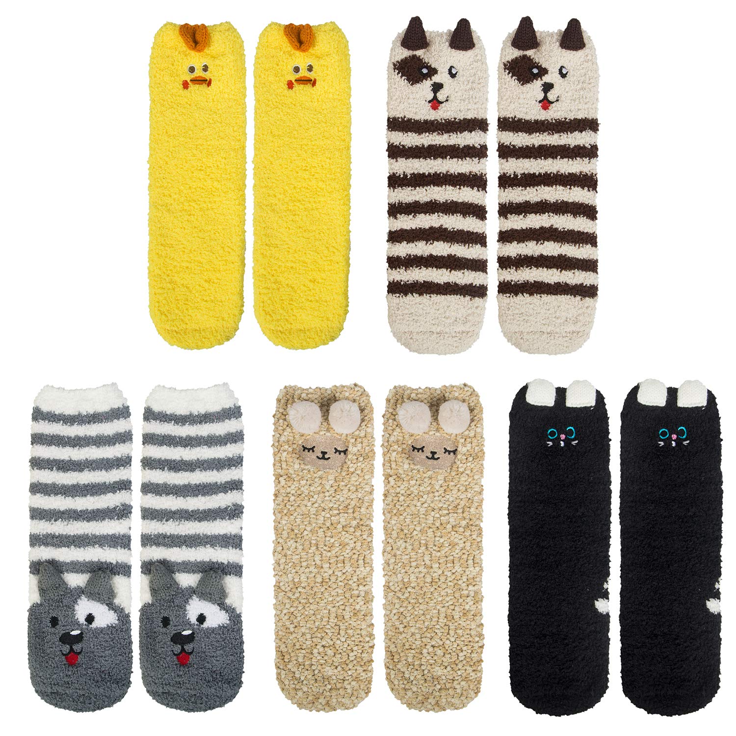 Cozy Cat Fuzzy Socks for Women - Warm Winter Slippers for Christmas Gifts