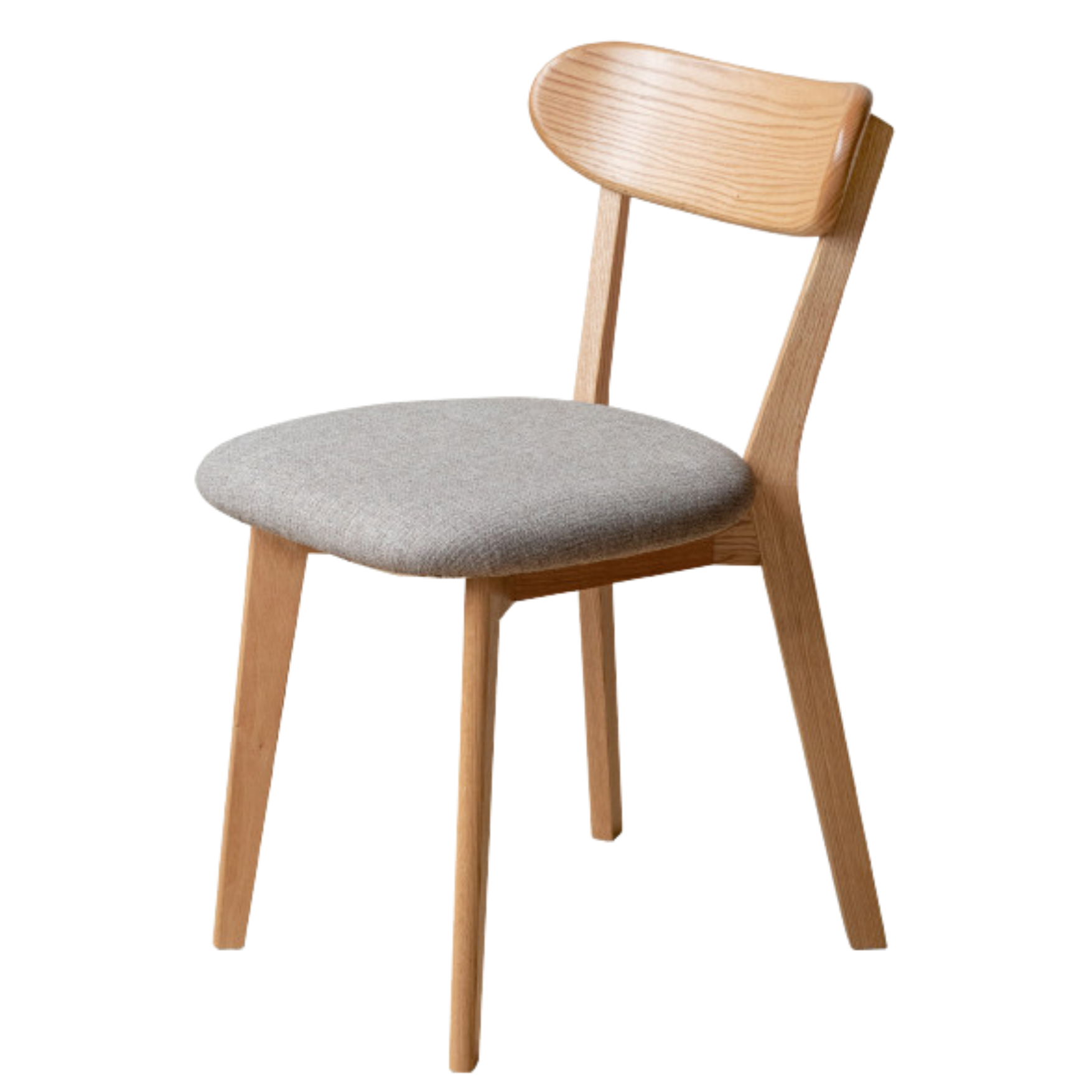 Solid Wood Dining Chair with Curved Backrest - Oak, Cherry, Beech Wood Options - Perfect for Kitchen, Dining Room & Restaurant Seating
