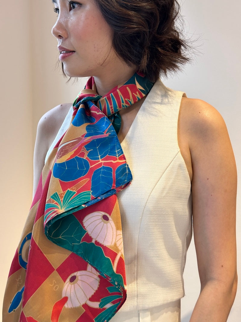 Snakes and Ladders Silk Scarf - Luxury Fashion Accessory for Women, Elegant Gift for Board Game Lovers - Perfect for Parties, Travel and Special Occasions