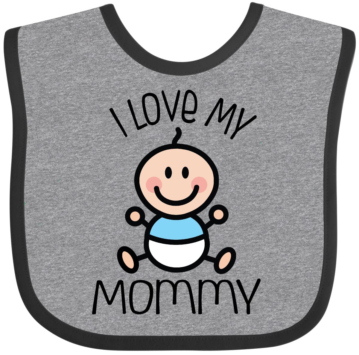 Inktastic I Love My Mommy Baby Boy Bib - Soft & Absorbent Drool Bib for Infants - Perfect for Feeding, Teething & Everyday Use