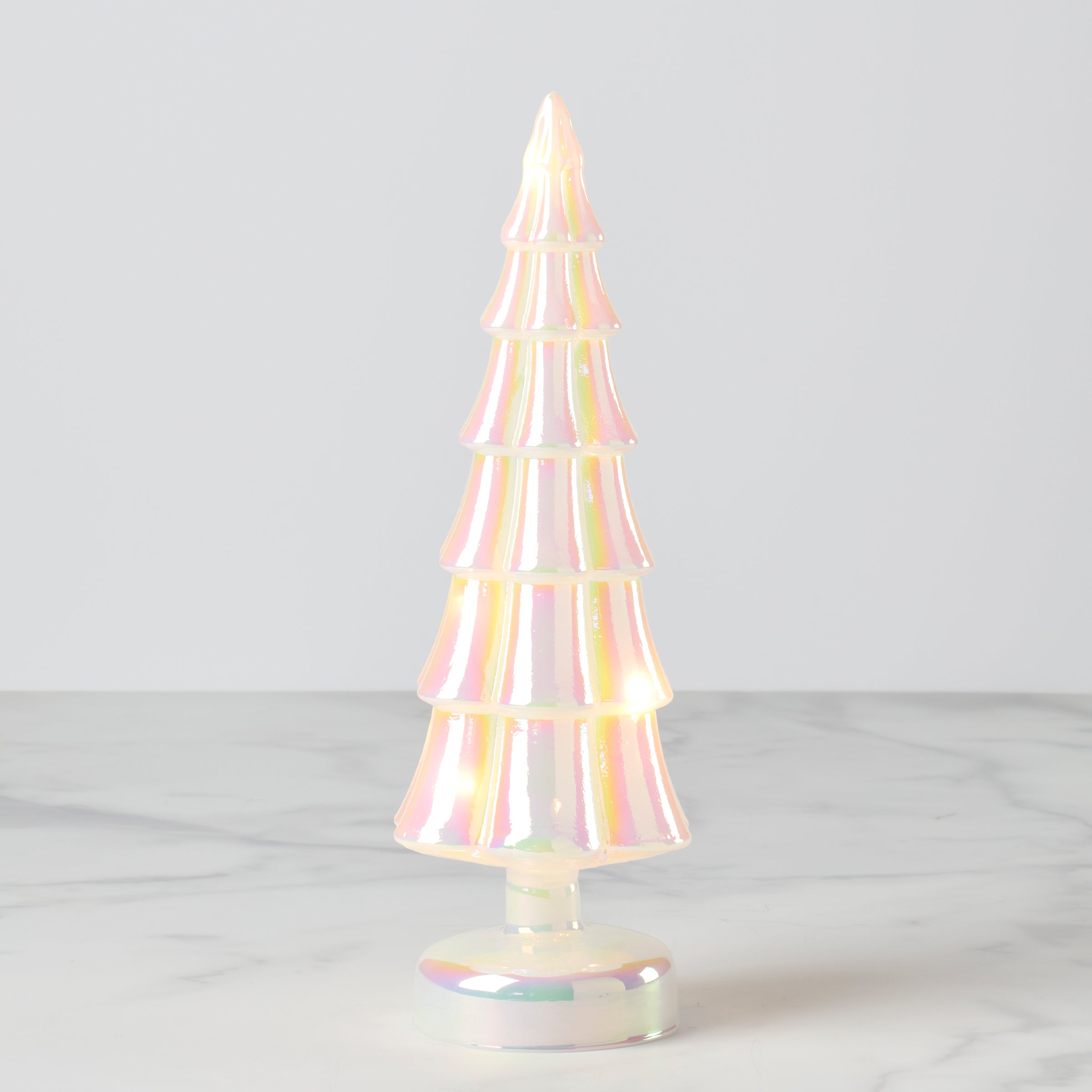 LED Illuminated Pearl Glass Holiday Tree - Elegant Christmas Decor for Home, Office & Party