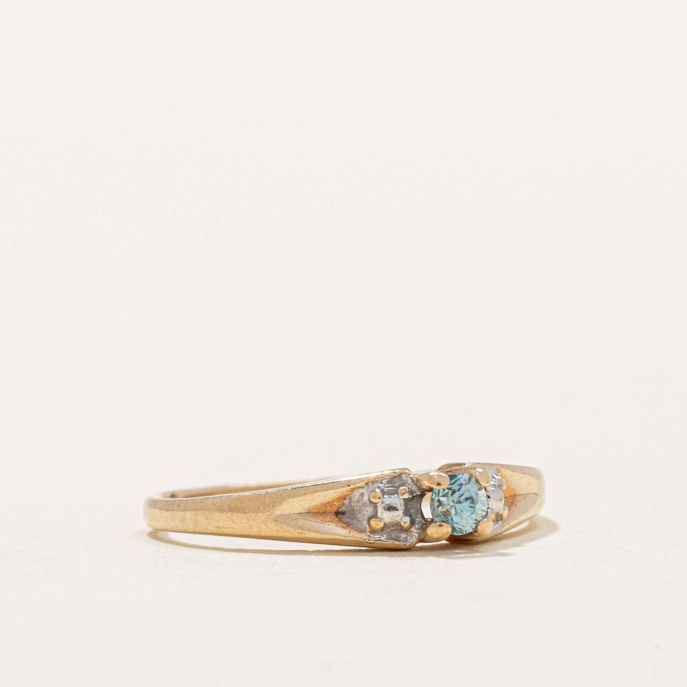 Blue Zircon Ring for Women - 0.09ct Natural Gemstone Engagement Ring, Size 5.75, 925 Sterling Silver Band - Perfect for Weddings, Anniversaries & Special Occasions
