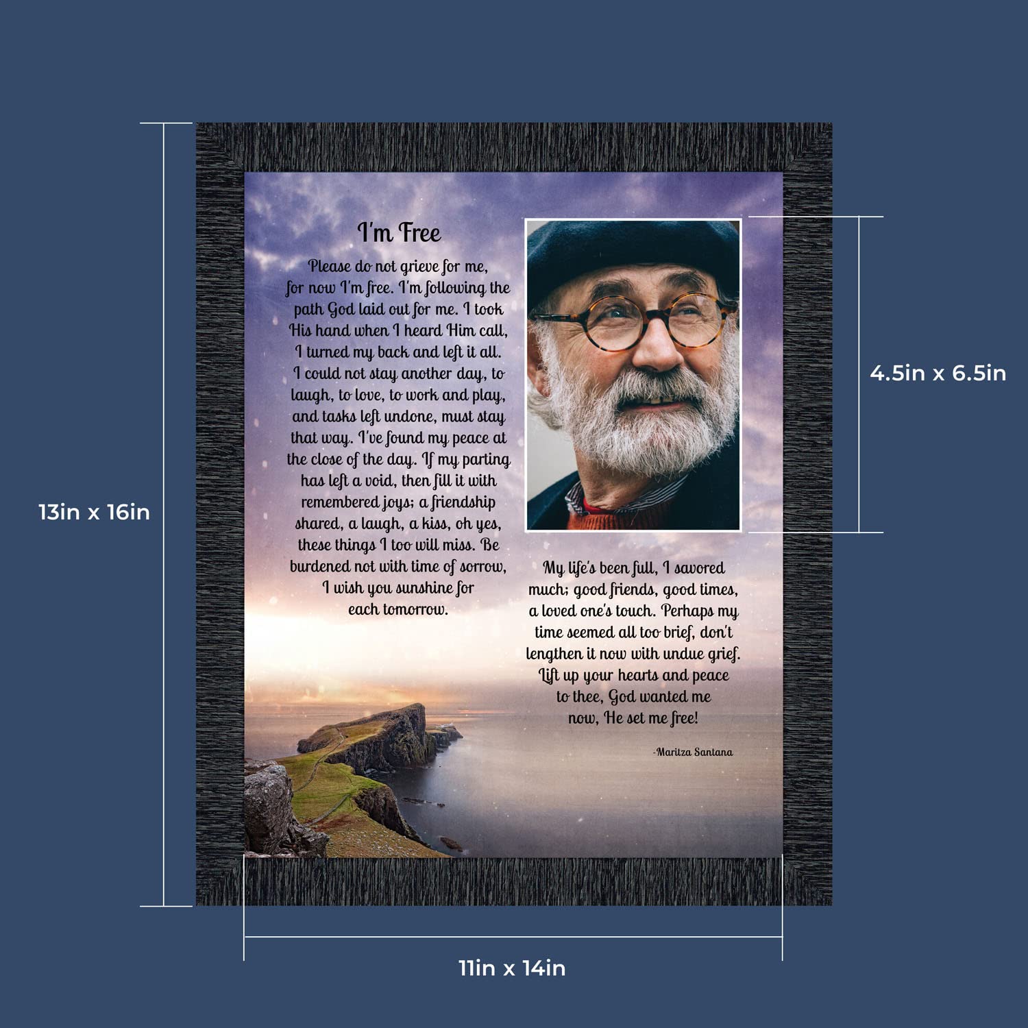 I'm Free Memorial Picture Frame - Sympathy Gift for Loss of Mom | Home Décor
