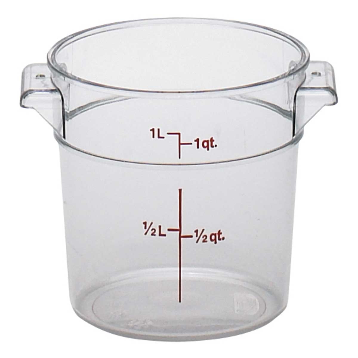 Cambro RFSCW1135 1 Qt Clear Camwear Round Food Storage Container - Ideal for Meal Prep, Leftovers & Pantry Organization