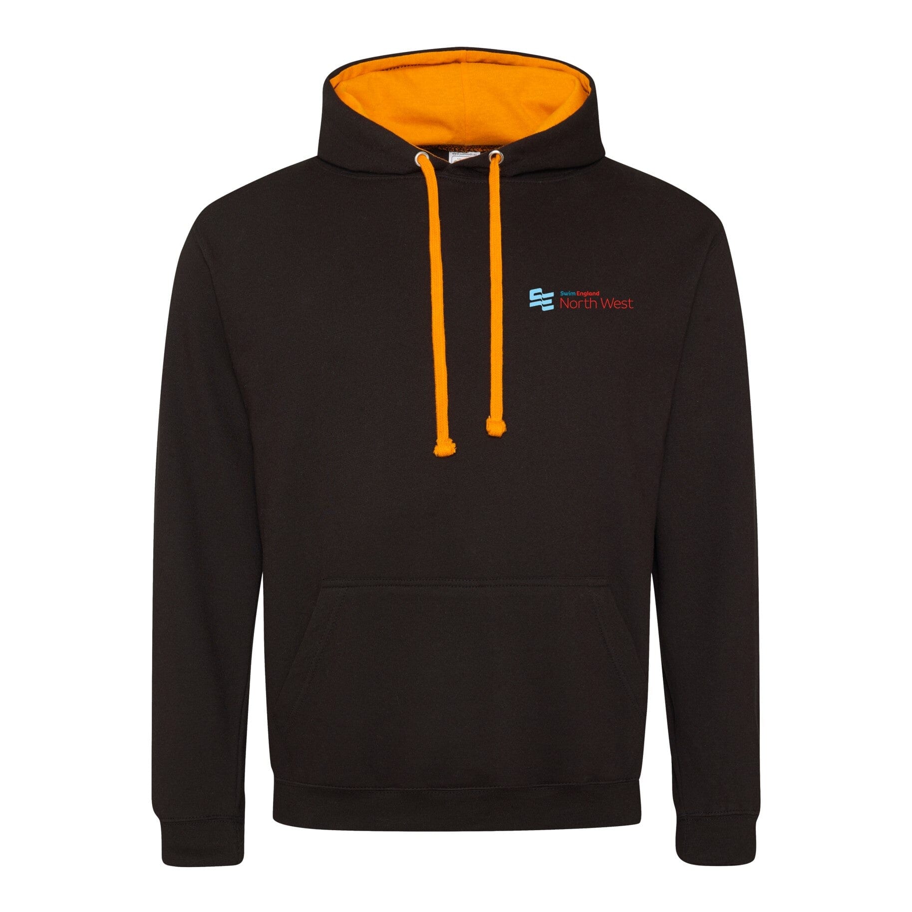Swim England North West Summer Championships 2025 Hoodie - Jet Black & Orange Crush - Comfortable Swim Team Apparel for Competitions & Training