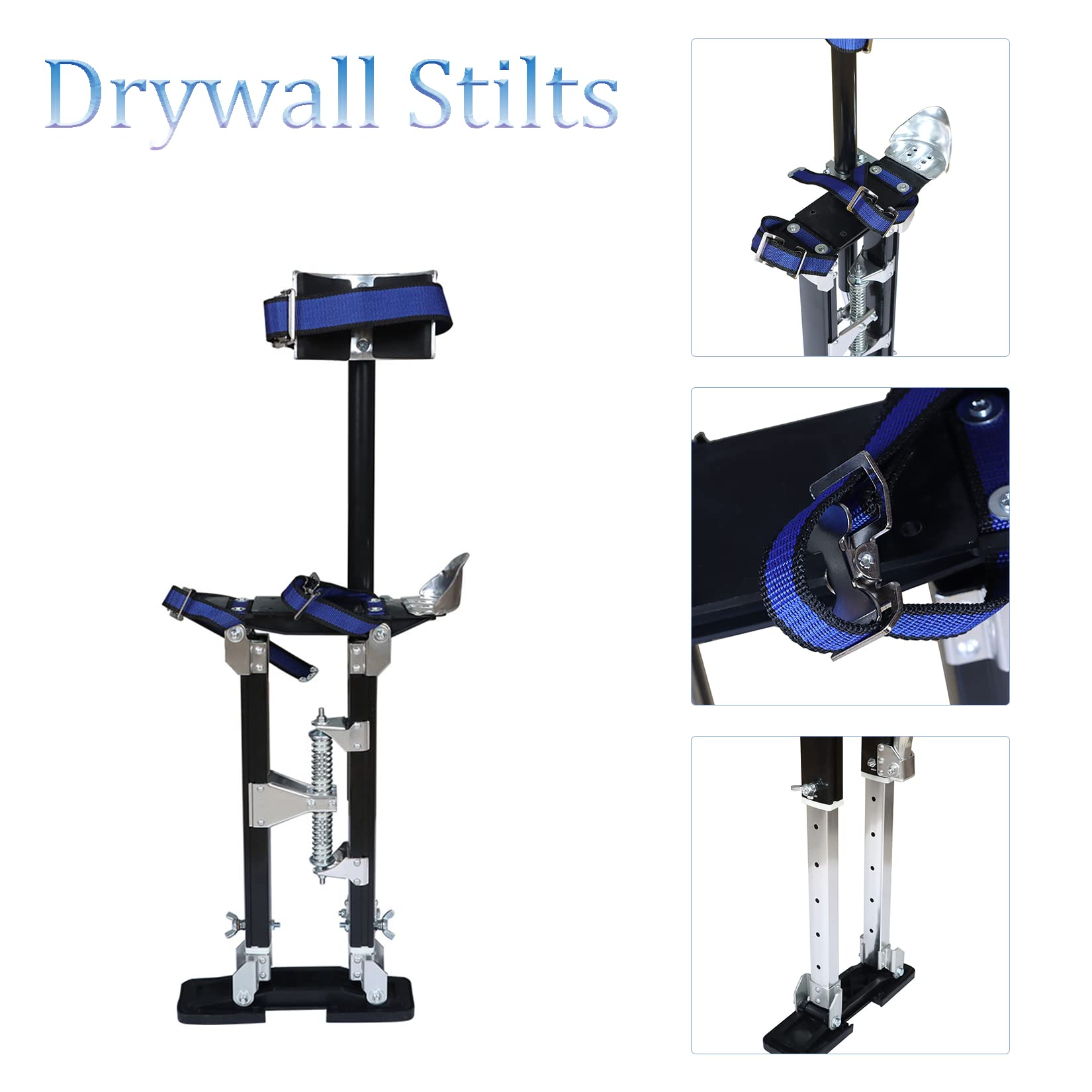 Adjustable 18-30 Inch Aluminum Drywall Stilts for Painting, Cleaning & Construction - Lightweight Professional Grade Stilts for Contractors, DIY & Home Renovation Projects