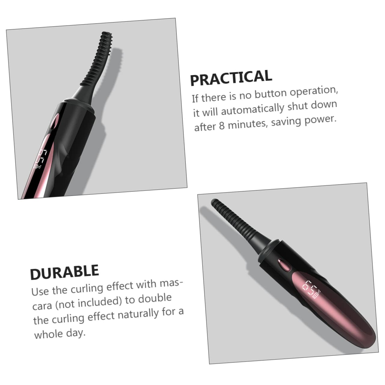 Minkissy Quick-Heating Electric Eyelash Curler for Women - 30s Fast Warm Up, Curved Brush Head, Portable Travel-Friendly | Perfect for Home, Office & On-The-Go Makeup