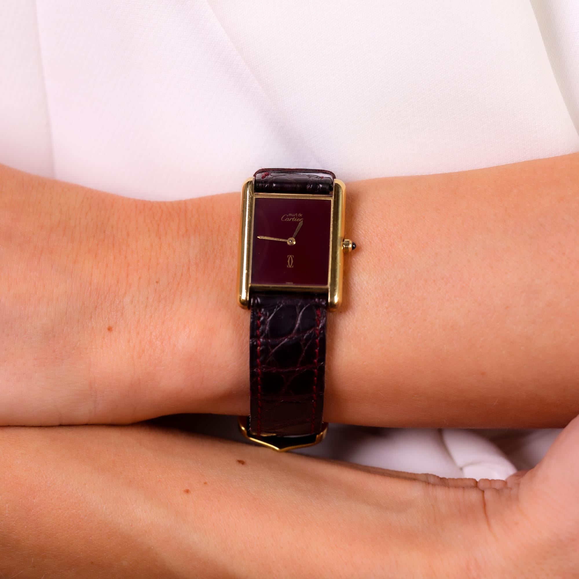 Cartier Paris Gold Plated Tank Watch - Luxury Unisex Timepiece for Men & Women - Perfect for Business, Formal Events & Everyday Wear