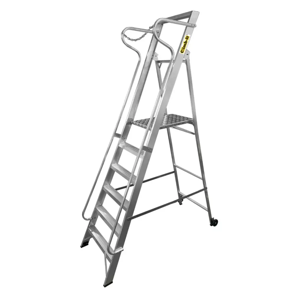 Climb It Aluminum Wide Steps - Lightweight & Durable Ladder for Home, Garden, and DIY Projects | Perfect for Roofing, Painting, and Outdoor Use