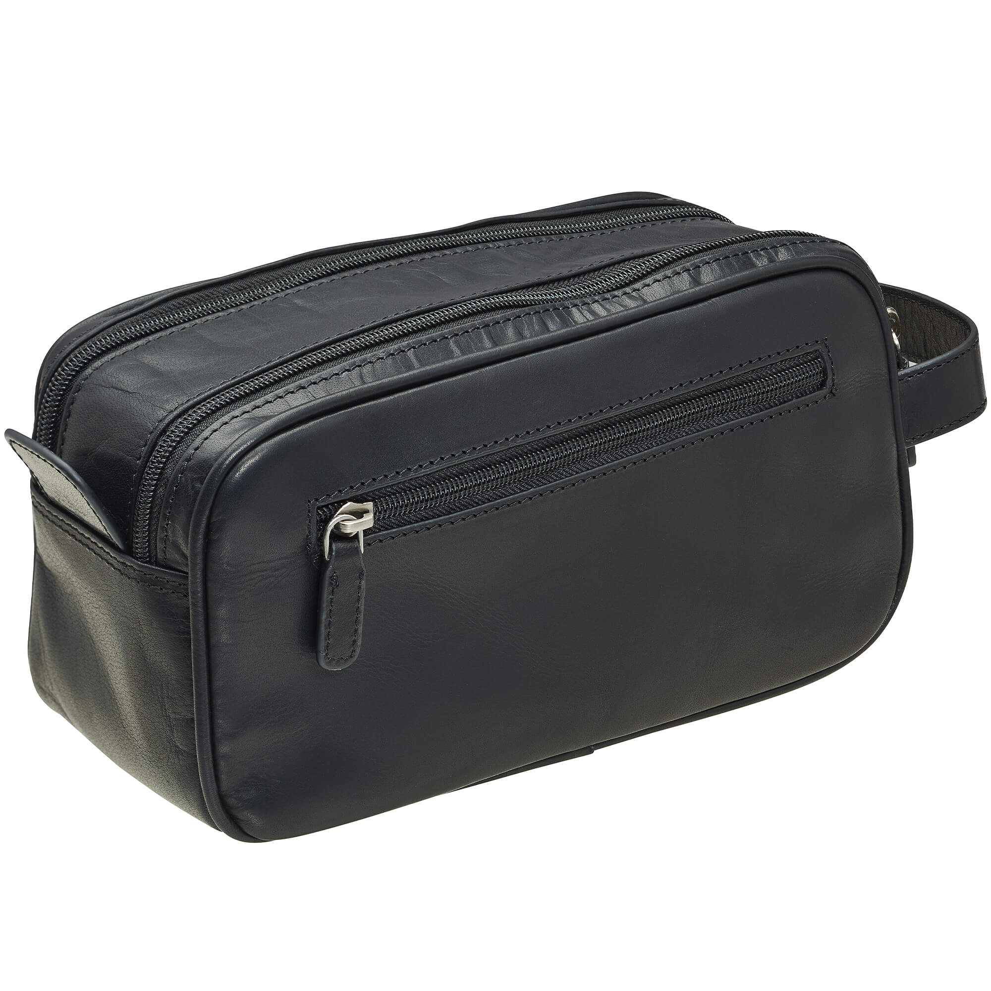 Mancini Buffalo Dual Top Zipper Toiletry Bag for Men & Women - Waterproof Travel Cosmetic Organizer - Perfect for Gym, Business Trips & Vacation Essentials Storage