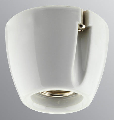 White Porcelain Lamp Holder - Straight Base Table Lamp Stand for Living Room, Bedroom, and Office Decor