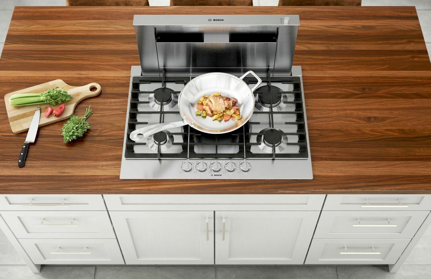 Bosch NGM8657UC 800 Series 36-Inch Stainless Steel Gas Cooktop - Professional Grade for Modern Kitchens, Perfect for Home Chefs & Entertaining