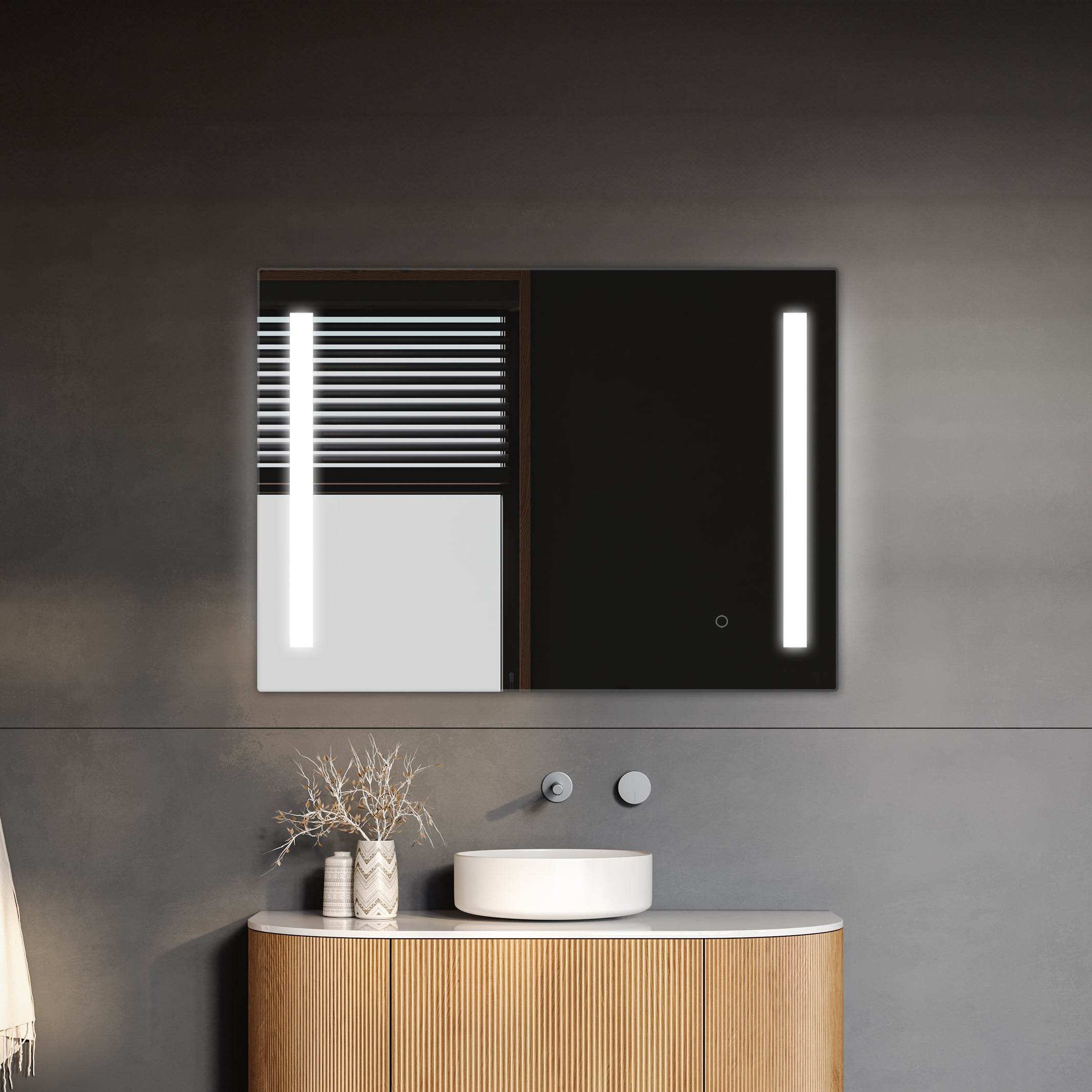 Treviso LED Bathroom Mirror with Adjustable Dimmer & Anti-Fog Function - 4 Size Options for Vanity, Makeup & Home Decor