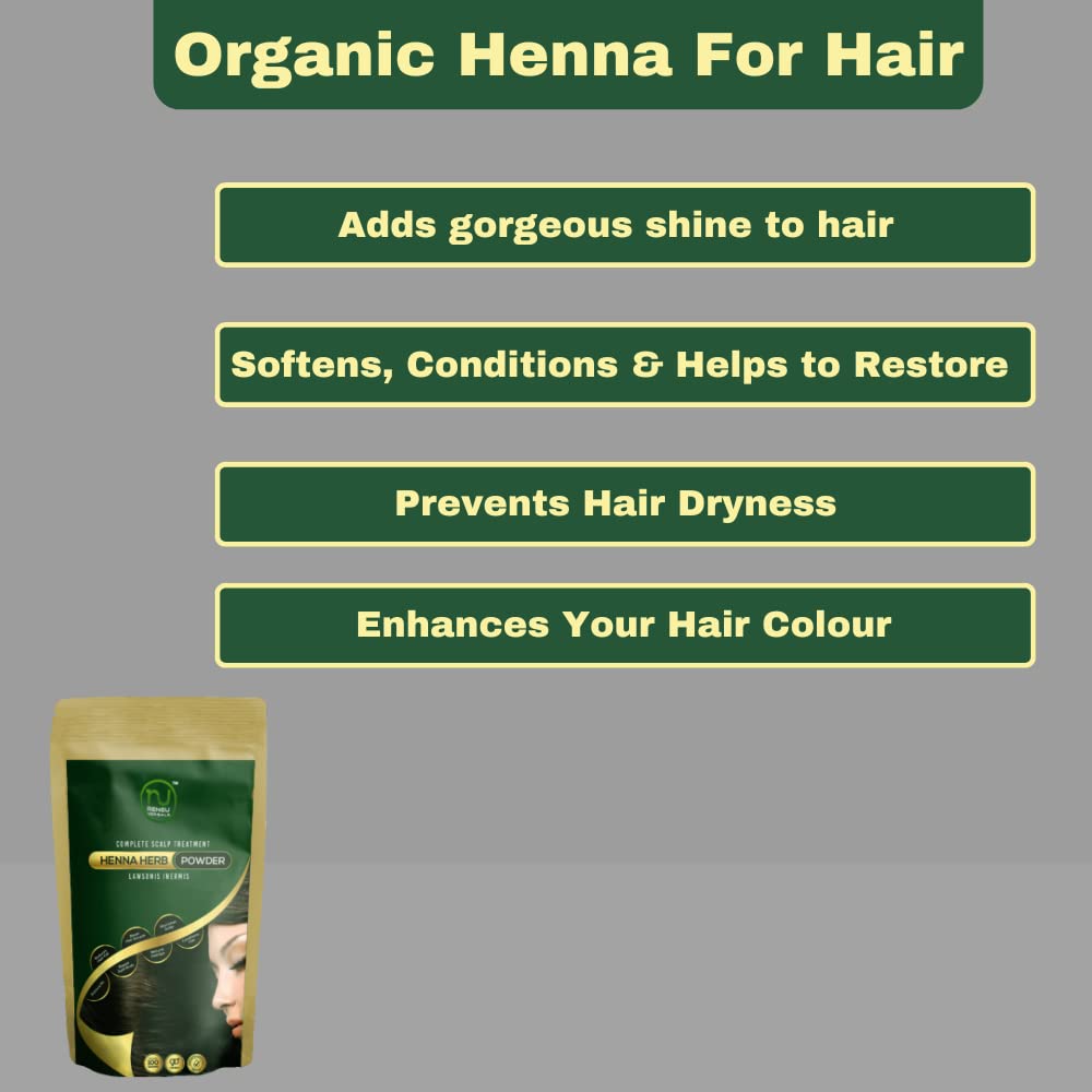 Organic Natural Henna & Aloe Vera Powder for Hair Growth & Shine | 100% Pure Mehndi Powder | Chemical-Free Hair Treatment | Pack of 2 (200g) | Perfect for DIY Hair Coloring, Conditioning & Bridal Mehndi Designs