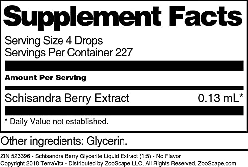 Organic Schisandra Berry Glycerite Liquid Extract (1:5) - Alcohol-Free Herbal Supplement - 1 oz Bottle (2 Pack) - Supports Stress Relief & Liver Health - Perfect for Daily Wellness Routine & Natural Remedies