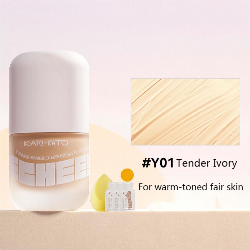 KATO Double Silky Foundation - Full Coverage Liquid Makeup for Flawless Skin | Perfect for Daily Wear & Special Occasions