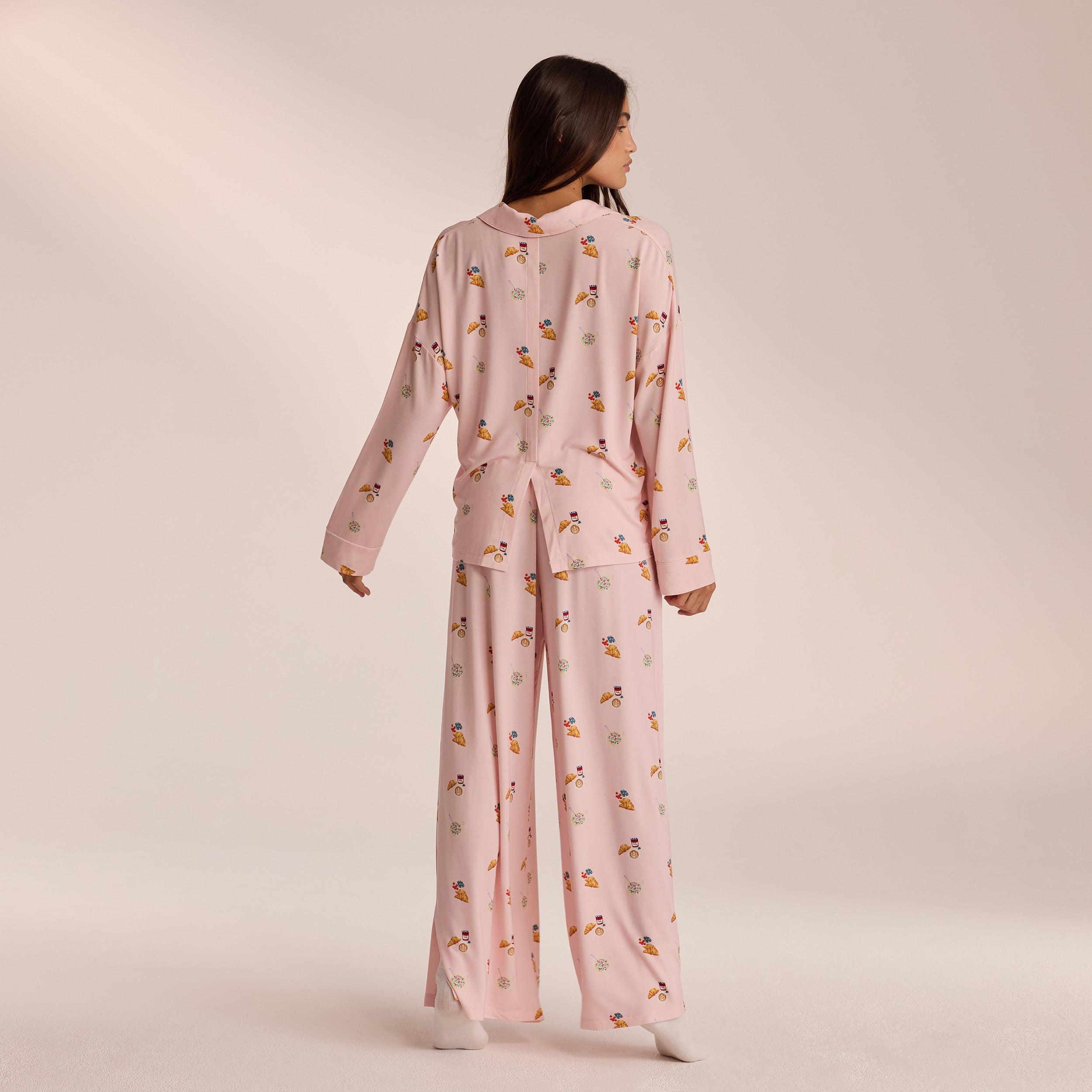 Soft Modal Pajama Shirt for Women - Comfortable Sleepwear Top in Light Pink | Perfect for Nightwear, Lounging & Relaxing at Home