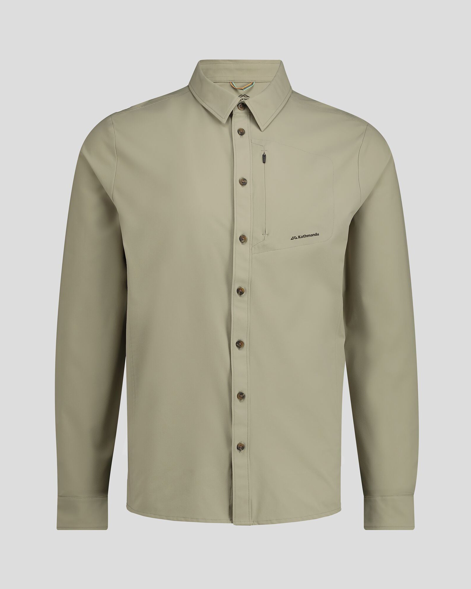 Men's UPF 50+ Sun Protection Long Sleeve Shirt - Light Beech Color for Hiking, Fishing & Outdoor Activities