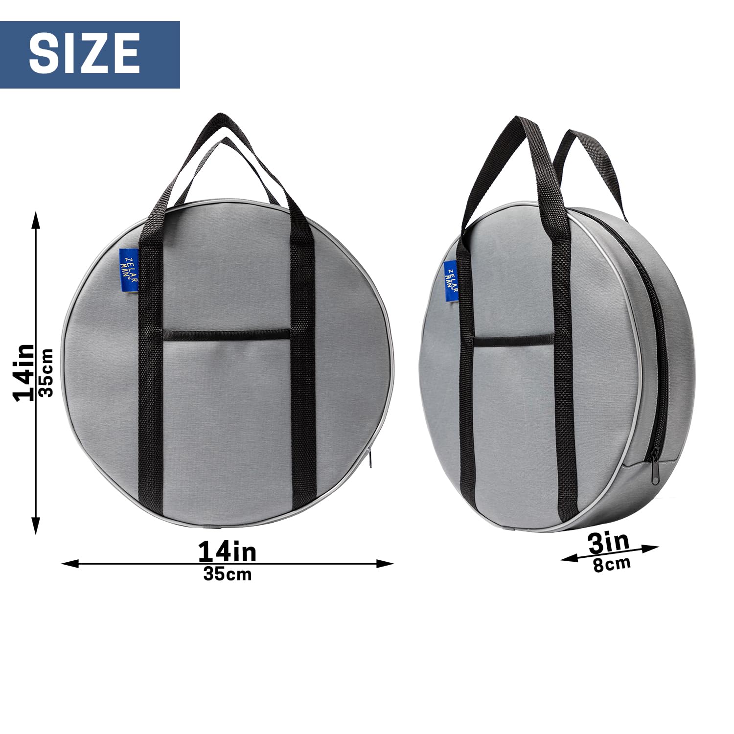 14 Inch Heavy Duty Jumper Cable Bag - Waterproof EV Charging Cable Organizer for Tesla, Nissan Leaf & Electric Cars - Compact Storage Case with Exterior Pocket - Perfect for Garage, Car Trunk & RV Organization - Essential for Road Trips, Camping & Emergency Preparedness - Great Gift for Tesla Owners & EV Enthusiasts - Ideal for Home Charging, Travel & Outdoor Adventures