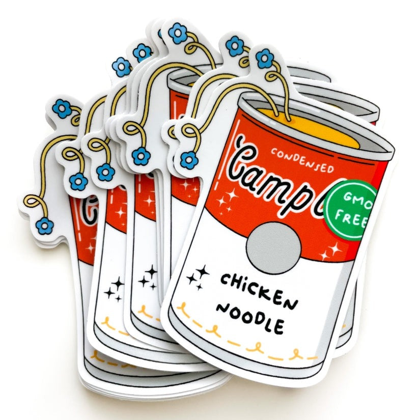 Chicken Noodle Sticker - Cute Foodie Decals for Laptops, Water Bottles & DIY Crafts - Perfect for Food Lovers and Kawaii Decor