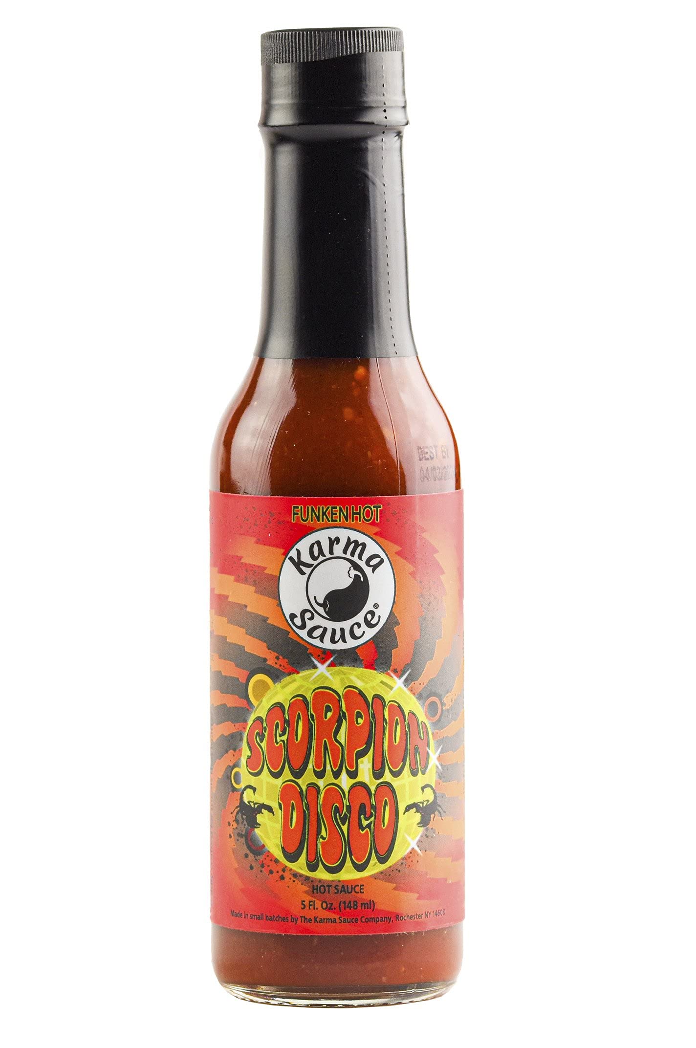 Karma Sauce Scorpion Disco Hot Sauce - Extra Hot Pepper Sauce with Scorpion Peppers - Perfect for Wings, Tacos, Burgers & Spicy Food Lovers
