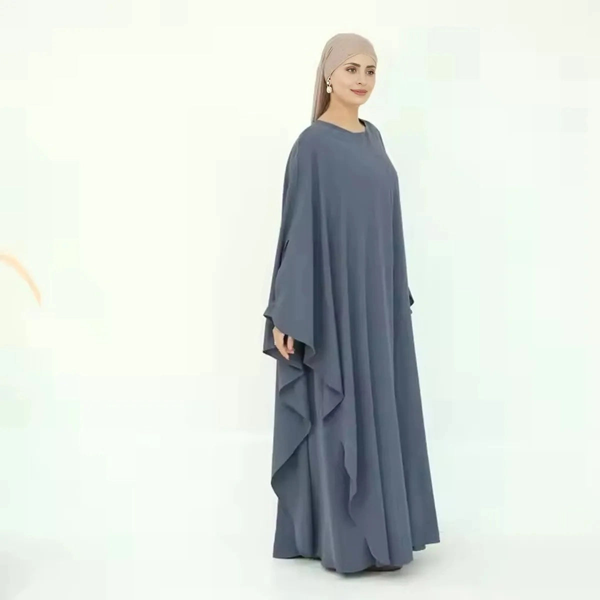 2-Piece Set Nida Abaya Dress with Cape #25949 - Elegant Muslim Women's Prayer Dress for Ramadan & Special Occasions
