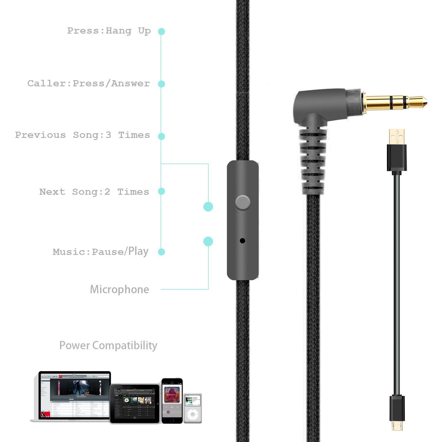 Riwbox XBT-80 Wireless Bluetooth Headphones Over Ear with Microphone, Foldable Stereo Headset with Volume Control for PC/Phone/TV/iPad - Black Gold - Perfect for Gaming, Travel & Home Entertainment