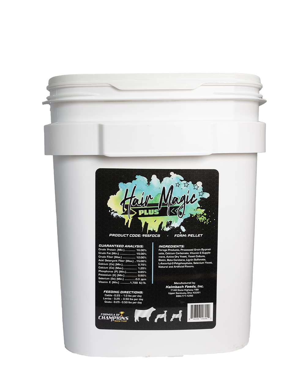 Hair Magic Plus Pelleted Topdress Supplement for Show Animals - 30 lb Bucket | Enhances Coat Shine & Health for Livestock, Horses & Pets | Perfect for Competitions & Grooming
