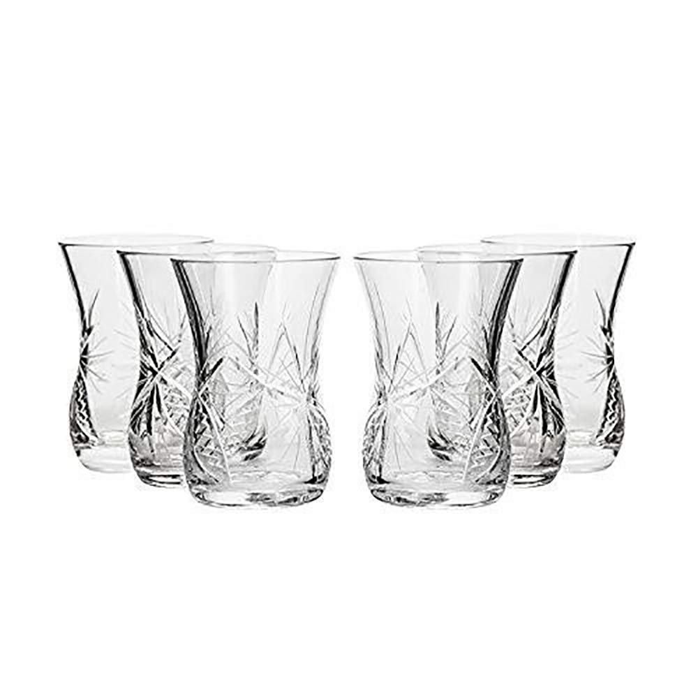 Premium Neman GS8845-121 Russian Crystal Liquor Glasses Set of 6 (5 Oz) - Elegant Vodka, Whiskey & Cocktail Drinking Glasses for Parties, Weddings & Home Bar