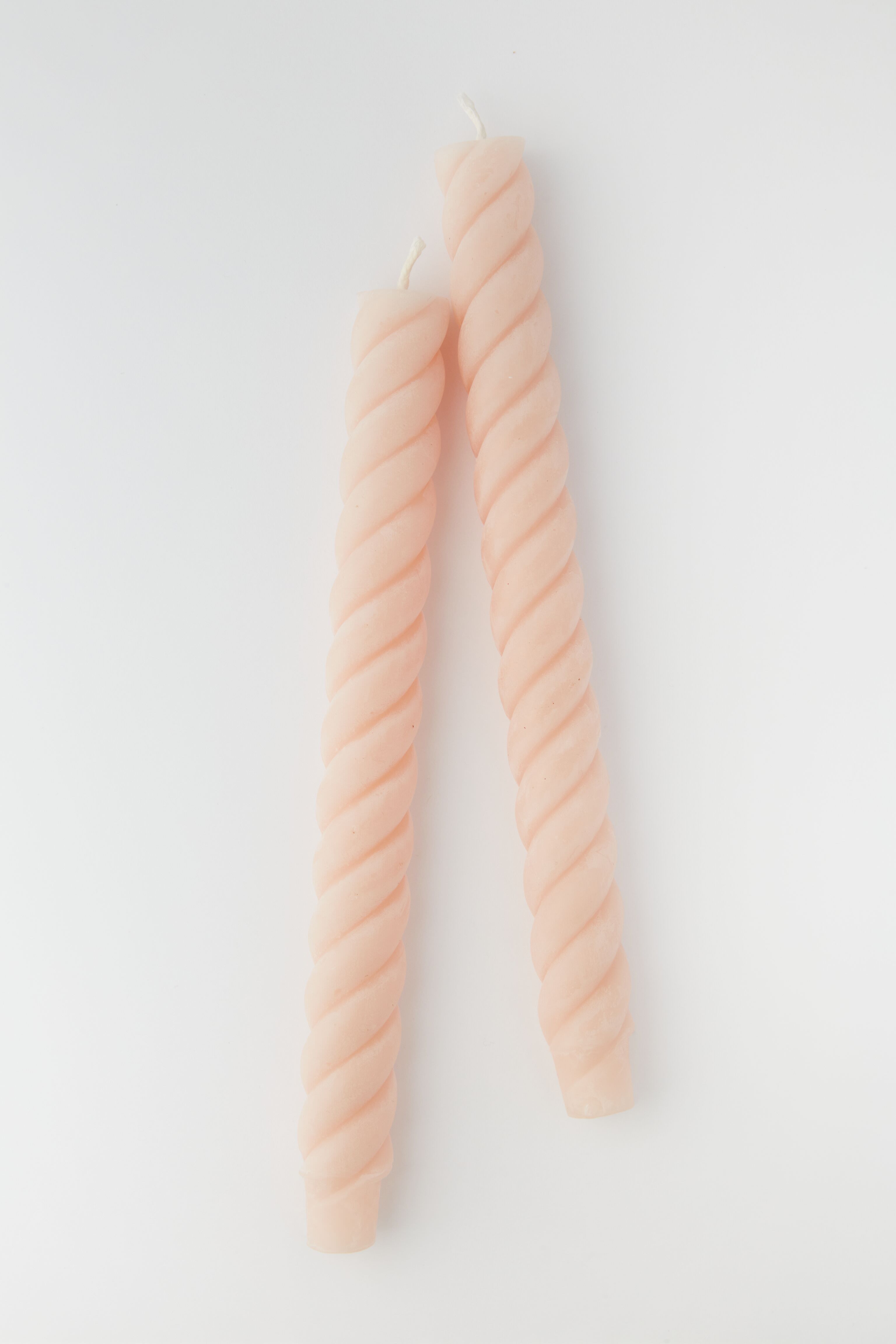 Elegant Blush Pink Rope Tapers Pair - Perfect for Wedding Decor, Romantic Dinners & Candlelit Events