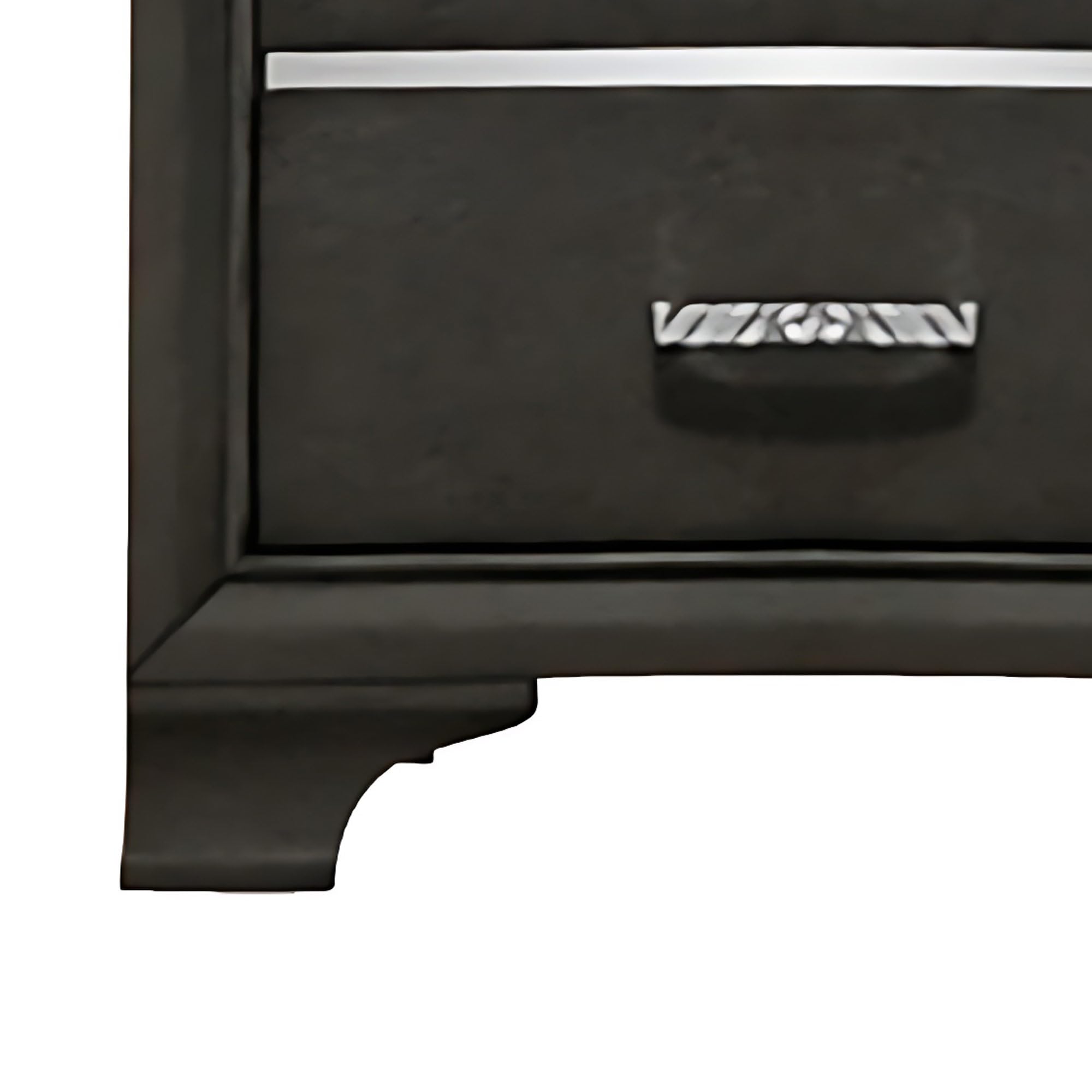 Kings Brand Furniture - Oceana Gray Wood 2 Drawer Nightstand with USB Port | Modern Bedside Table for Bedroom, Living Room & Guest Room | Solid Wood Night Stand with Storage