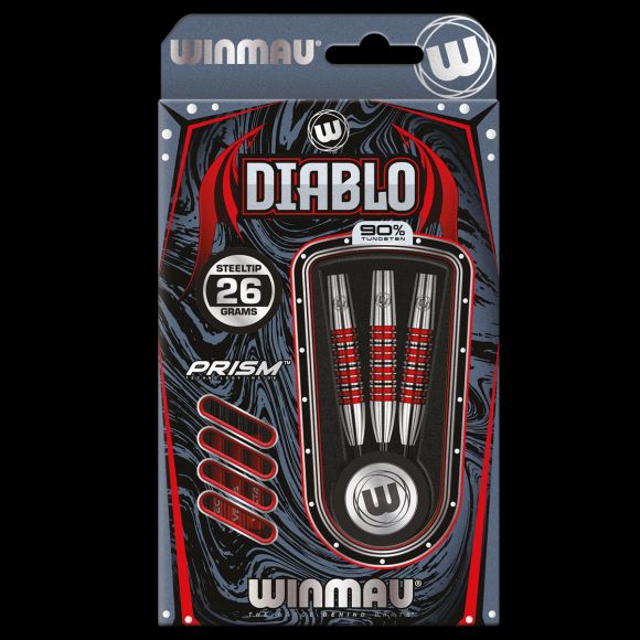 WINMAU Diablo Torpedo 90% Tungsten Steel Tip Darts 26g - Professional Darts for Tournaments, League Play & Home Practice