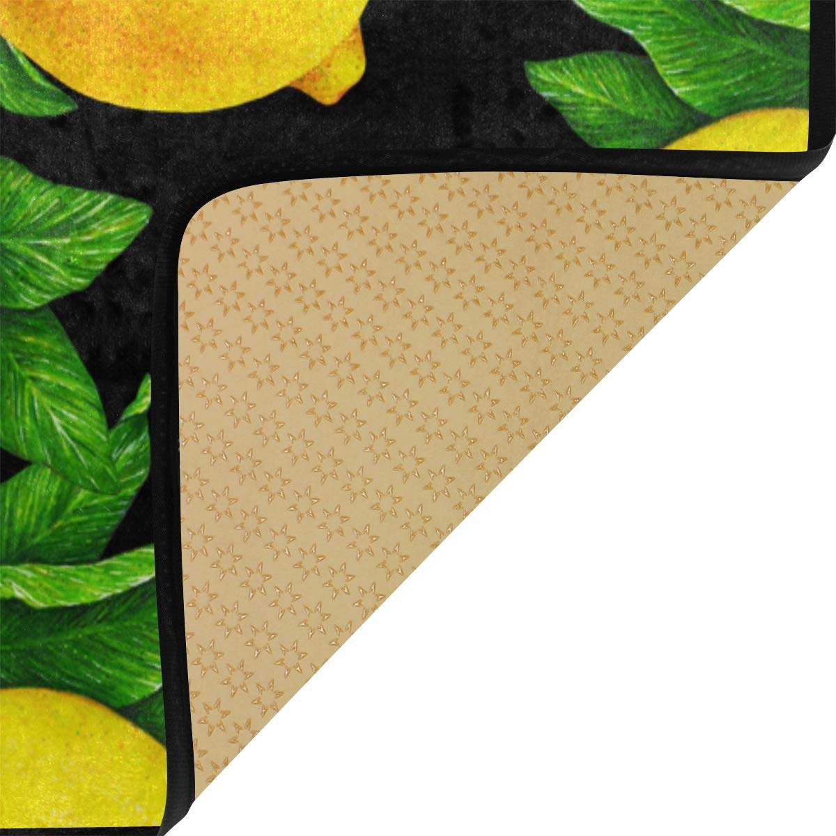 ALAZA Non-Slip Kitchen Rugs with Lemon Pattern - Soft Washable Bath Mat & Runner - 39x20 Inch Home Decor Carpet for Kitchen, Bathroom, Entryway - Perfect for High Traffic Areas