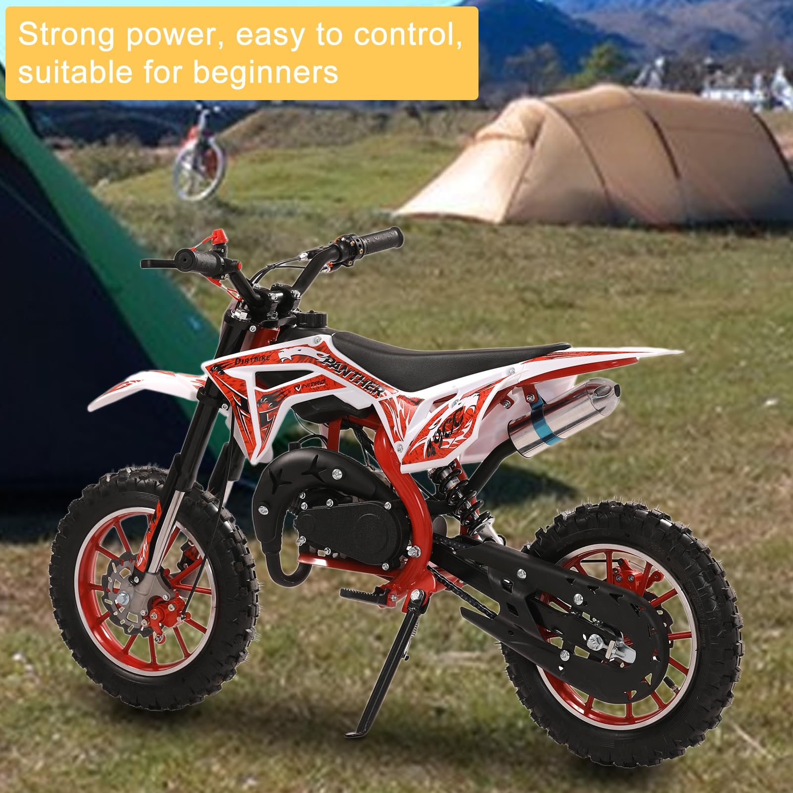 **49CC Kids Dirt Bike - Gas-Powered 2 Stroke Mini Motocross Bike for Boys & Girls Ages 13+ | 10