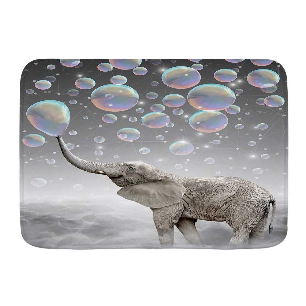 Non-Slip Elephant Bubble Bath Mat - Super Soft Shower Rug, Cozy Bathroom Floor Mat with Fun Printed Design - Perfect for Bathroom Decor & Home Safety
