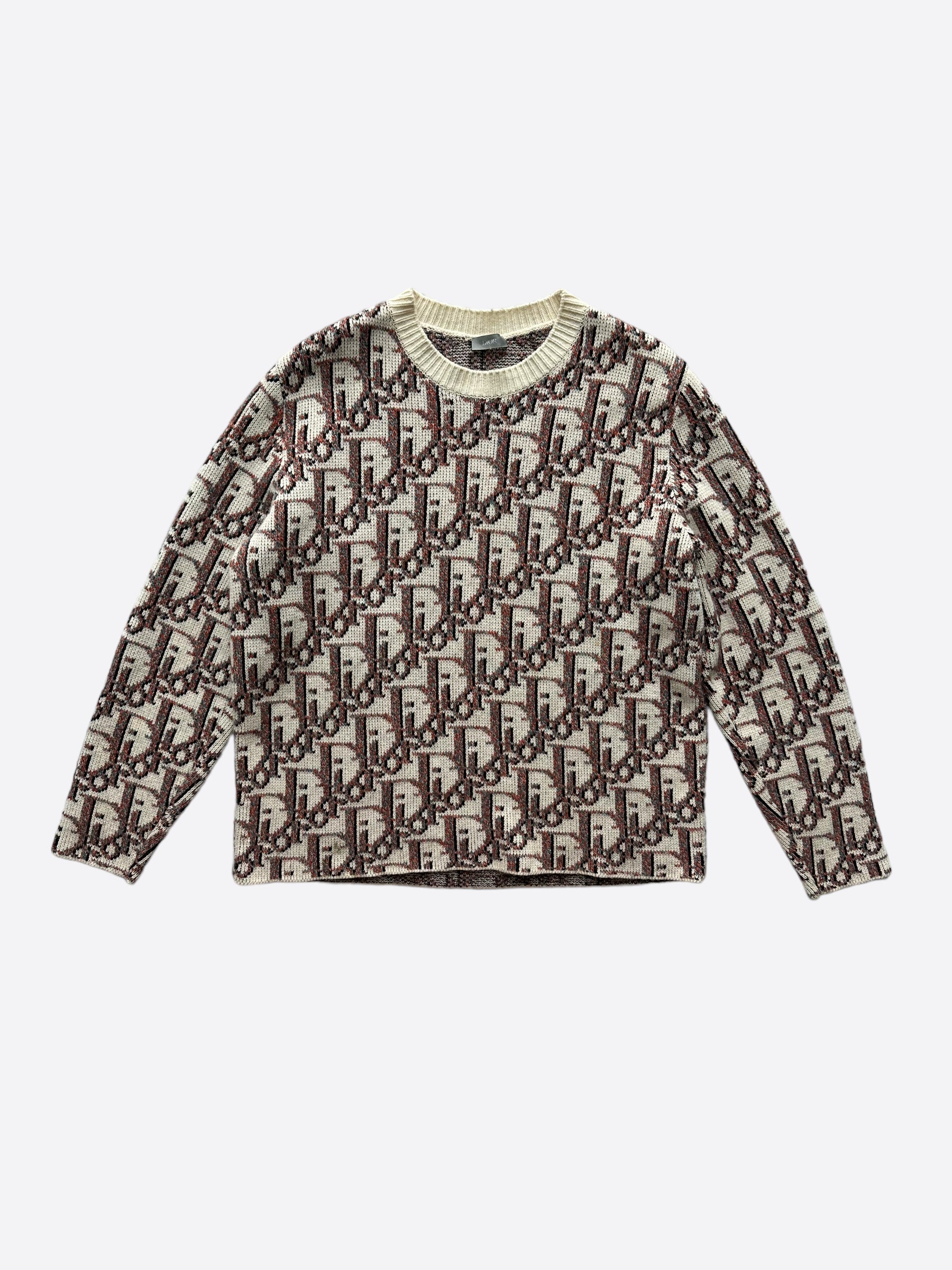 Dior Brown Oblique Wool & Cashmere Knit Sweater for Women - Luxury Winter Pullover for Casual & Office Wear