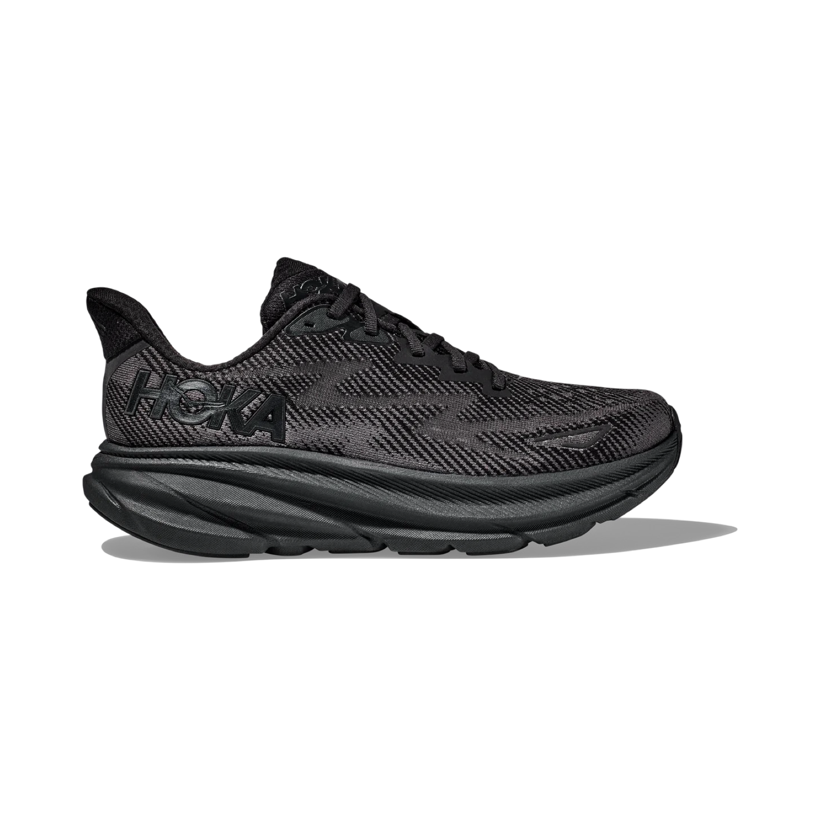 Hoka Clifton 9 Wide Men's Running Shoes in Black - Lightweight Cushioned Sneakers for Marathon Training & Daily Jogging