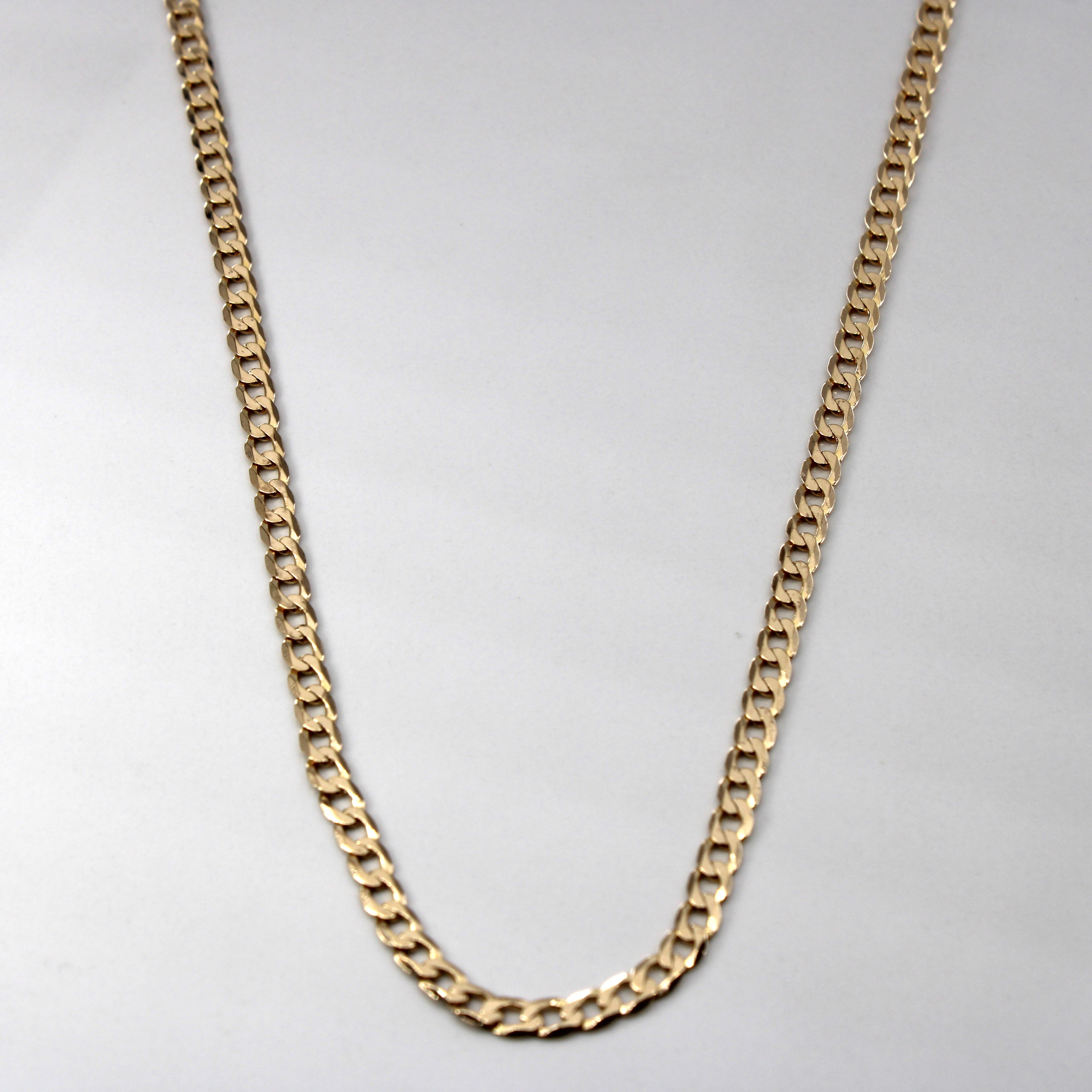 10K Yellow Gold Curb Link Chain Necklace - 20 Inch Solid Gold Cuban Chain for Men & Women | Perfect for Everyday Wear, Gifts & Special Occasions