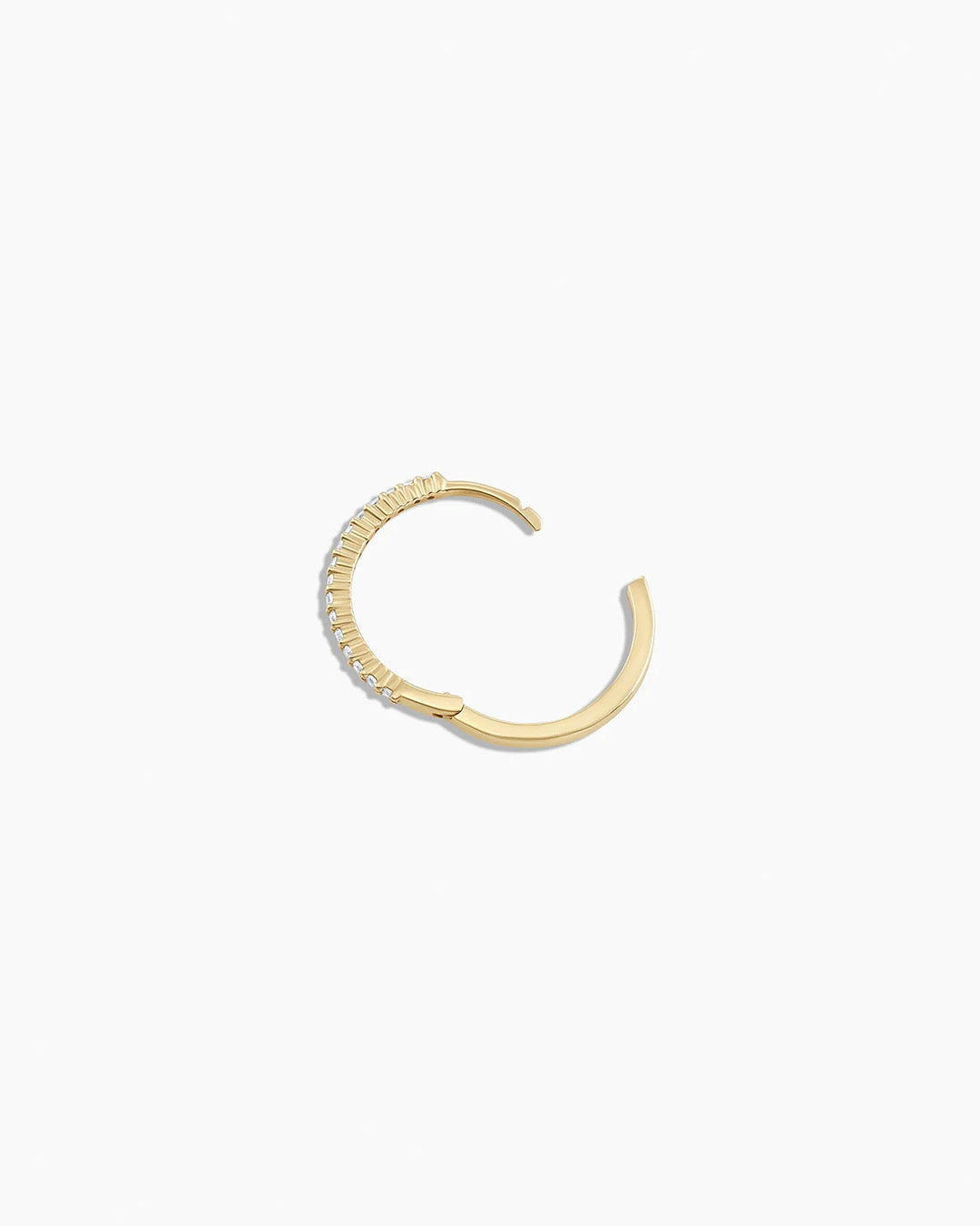 Diamond Pavé Single Huggie Earrings for Women - 14K Gold Plated Hoop Earrings for Everyday Wear & Special Occasions