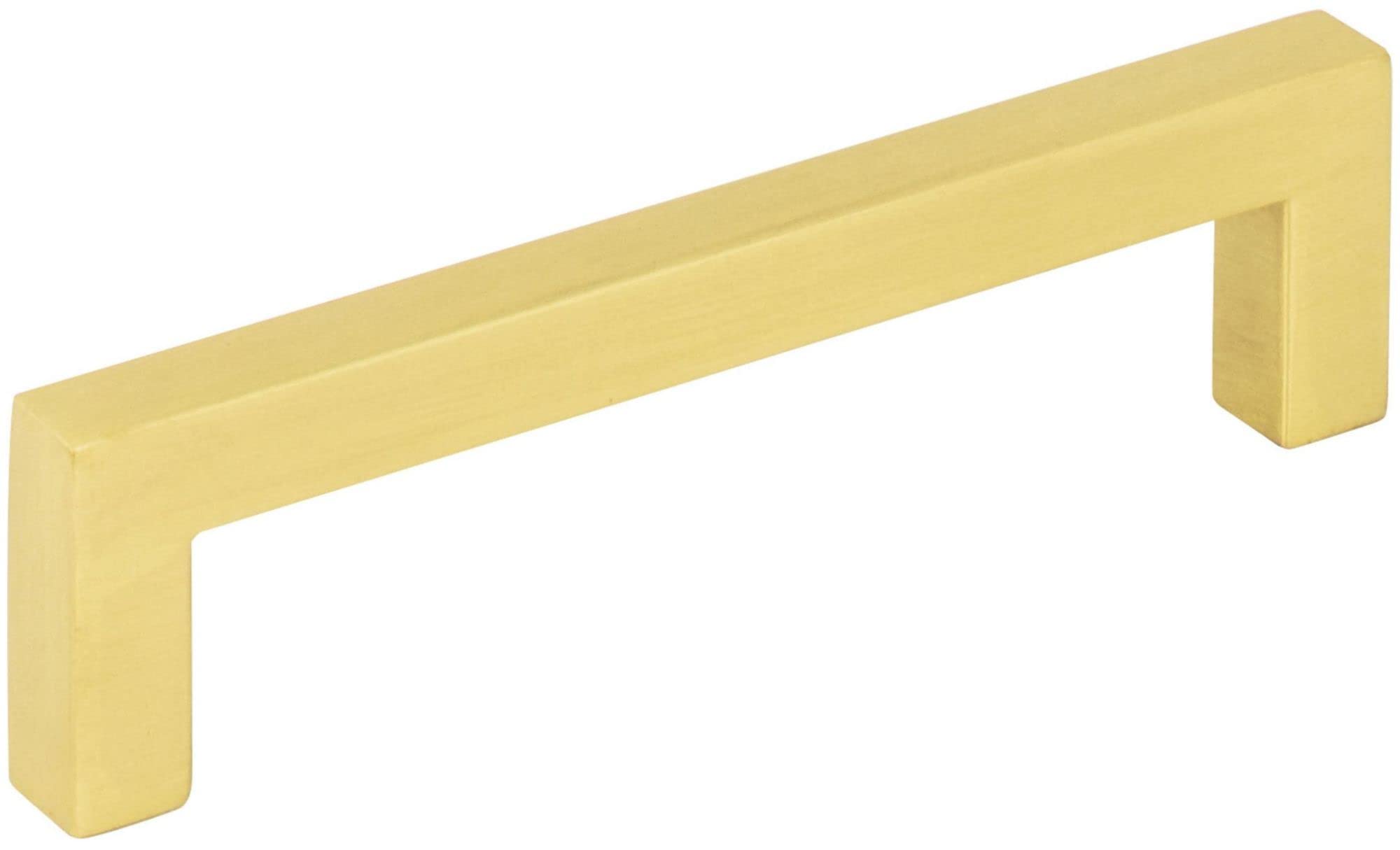 25-Pack 96mm Brushed Gold Square Cabinet Bar Pulls - Stanton Style Drawer Handles for Kitchen, Bathroom & Office Furniture (Center-to-Center Mounting)