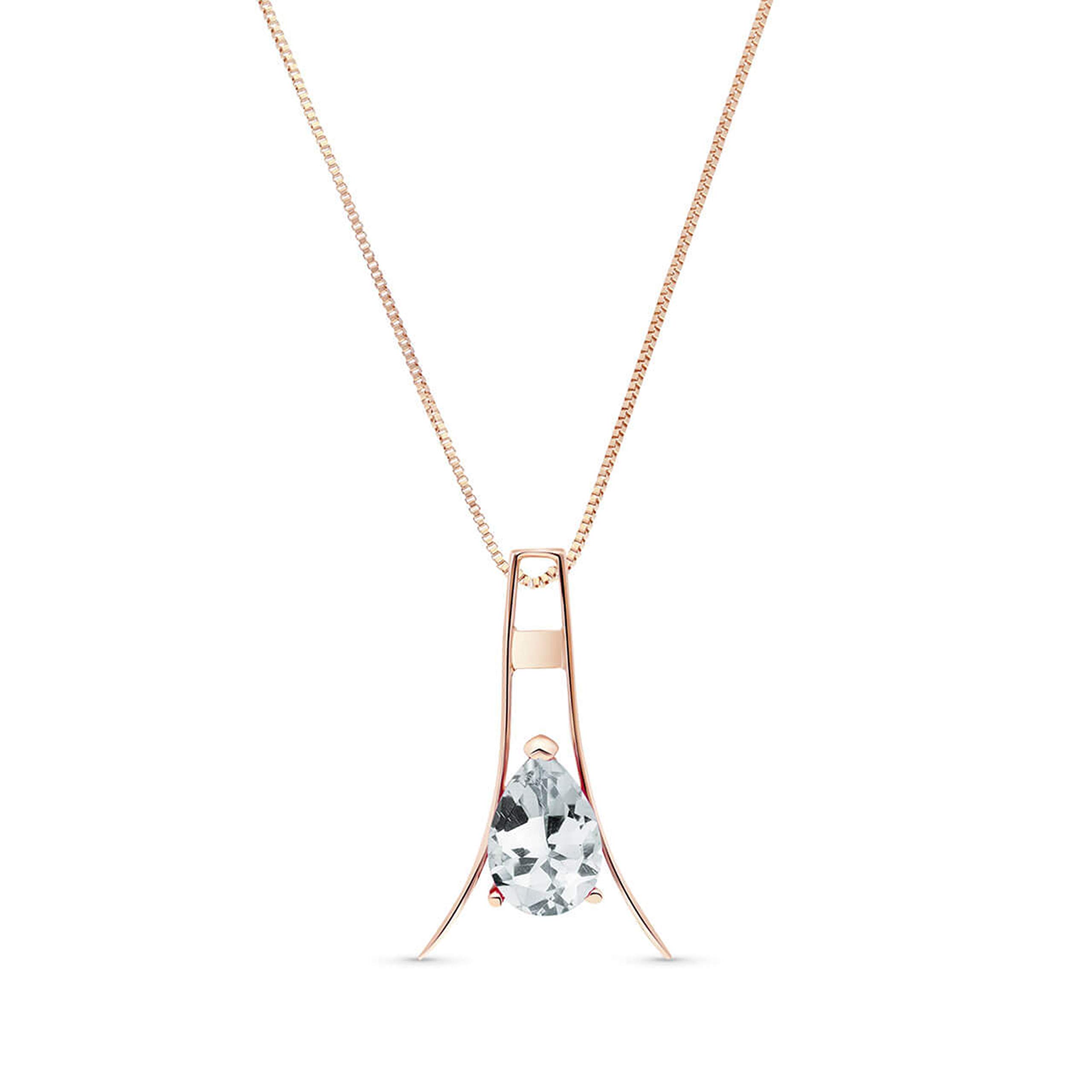 14K Solid Gold Necklace with Natural Aquamarine Gemstone | Elegant Women's Jewelry Gift for Birthday, Anniversary & Valentine's Day | GG Galaxy Gold Collection