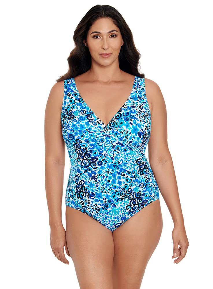 Longitude Women's One Piece Swimsuit - Side Shirred Bandeau Bikini Top with Soft Cups | Beachwear, Pool Party, Vacation Swimwear for Summer